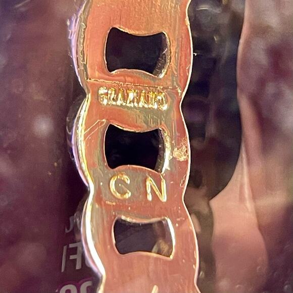 GRAZIANO CN GOLD TONE OPEN CHAIN LINK BANGLE BRACELET - Picture 6 of 8